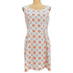 Retro Style Colorful Geometric Flower Sleeveless Style Dress Size 12